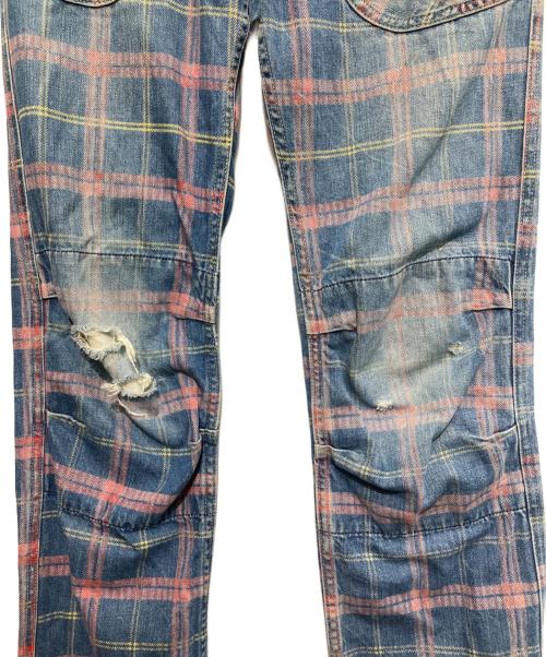 Hysteric Glamour（ヒステリックグラマー）Hysteric Glamour (ヒステリックグラマー) チェックデニムパンツ インディゴ サイズ:Mの古着・服飾アイテム