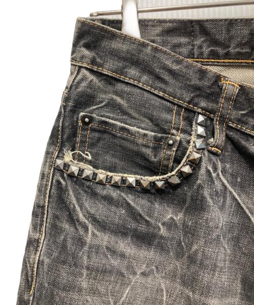 Hysteric Glamour（ヒステリックグラマー）Hysteric Glamour (ヒステリックグラマー) USED加工スタッズデニムパンツ ブラック サイズ:W30の古着・服飾アイテム