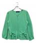 M'S GRACY（エムズグレイシー）の古着「リボンペプラムダブルジップアップカーディガン」｜グリーン