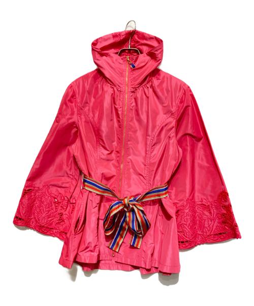 Super Beauty（スーパービューティ）Super Beauty (スーパービューティ) カットワークジップジャケット ピンク サイズ:42の古着・服飾アイテム