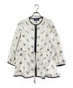 M'S GRACYエムズグレイシー）の古着「刺繍ジップジャケット」｜ホワイト