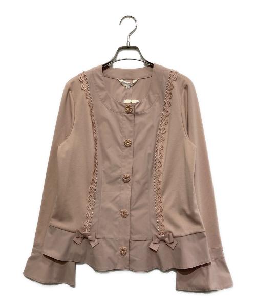 Super Beauty（スーパービューティ）Super Beauty (スーパービューティ) レースビジューボタンジャケット ピンク サイズ:42 未使用品の古着・服飾アイテム