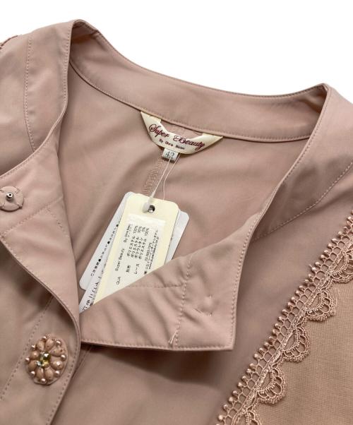 Super Beauty（スーパービューティ）Super Beauty (スーパービューティ) レースビジューボタンジャケット ピンク サイズ:42 未使用品の古着・服飾アイテム