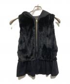 EPOCAエポカ）の古着「ラビットファーダウンベスト」｜ブラック