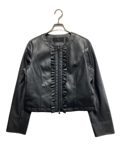 TO BE CHIC（トゥービーシック）TO BE CHIC (トゥービーシック) フリルレザージャケット ブラック サイズ:42 未使用品の古着・服飾アイテム