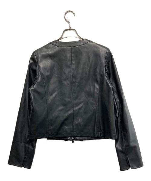 TO BE CHIC（トゥービーシック）TO BE CHIC (トゥービーシック) フリルレザージャケット ブラック サイズ:42 未使用品の古着・服飾アイテム