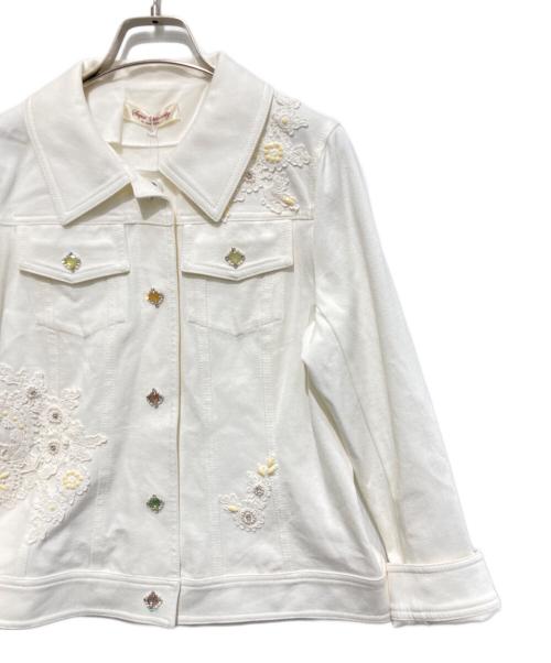 Super Beauty（スーパービューティ）Super Beauty (スーパービューティ) ビジュレースデニムジャケット ホワイト サイズ:38 未使用品の古着・服飾アイテム