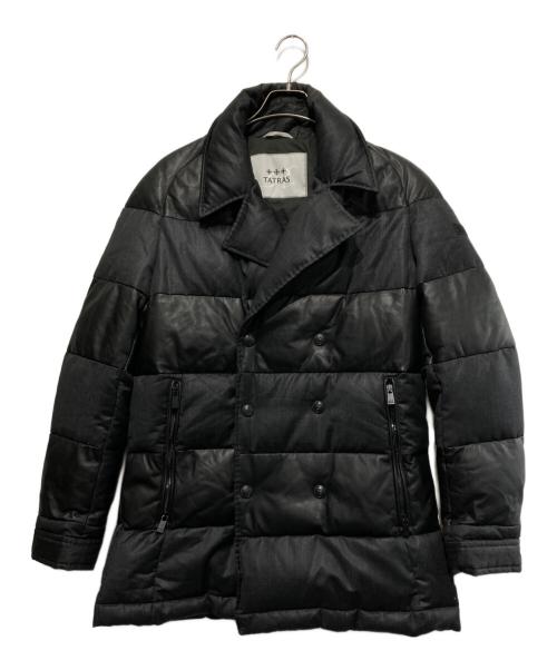 TATRAS（タトラス）TATRAS (タトラス) 二素材ボーダーPコート ブラック サイズ:03の古着・服飾アイテム