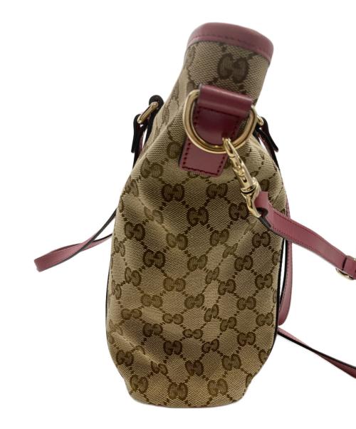 GUCCI（グッチ）GUCCI (グッチ) 2WAYバッグ/トートバッグ ピンク×ブラウンの古着・服飾アイテム