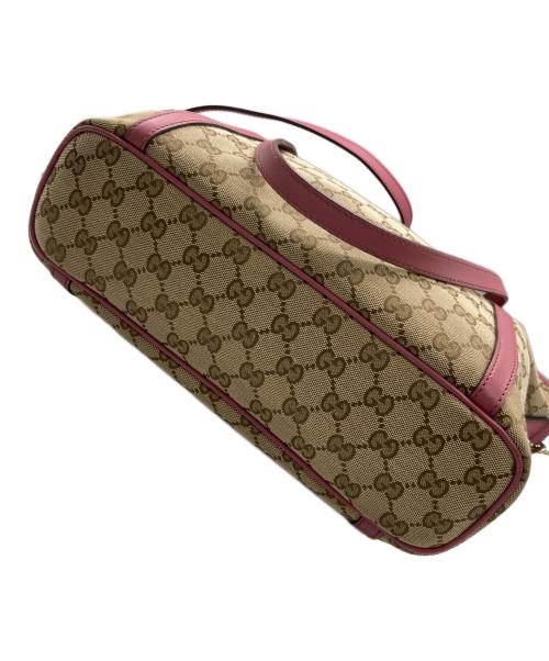 GUCCI（グッチ）GUCCI (グッチ) 2WAYバッグ/トートバッグ ピンク×ブラウンの古着・服飾アイテム