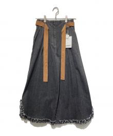 M'S GRACY（エムズグレイシー）の古着「リボンベルトデニムパンツ」｜インディゴ