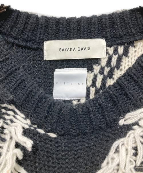 SAYAKA DAVIS（サヤカ デイヴィス）SAYAKA DAVIS (サヤカ デイヴィス) CITYSHOP (シティショップ) YIN YANG LOVE KNIT ブラック×ホワイト サイズ:Freeの古着・服飾アイテム
