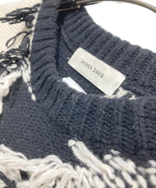 SAYAKA DAVIS（サヤカ デイヴィス）SAYAKA DAVIS (サヤカ デイヴィス) CITYSHOP (シティショップ) YIN YANG LOVE KNIT ブラック×ホワイト サイズ:Freeの古着・服飾アイテム