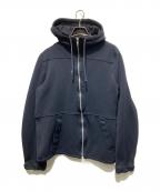 COMME des GARCONS HOMMEコムデギャルソン オム）の古着「縮絨ジップアップジャケット/10AW」｜ネイビー