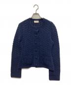 ）の古着「ハンドクロシェ クルーネックニットジャケット」｜ネイビー