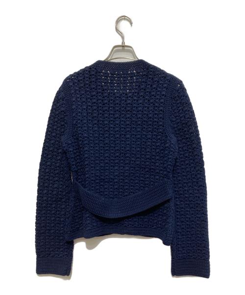 DES PRES（デ プレ）DES PRES (デ プレ) ハンドクロシェ クルーネックニットジャケット ネイビー サイズ:Freeの古着・服飾アイテム