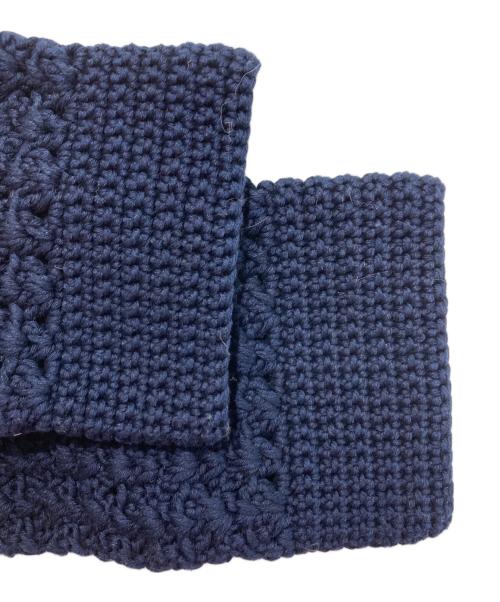 DES PRES（デ プレ）DES PRES (デ プレ) ハンドクロシェ クルーネックニットジャケット ネイビー サイズ:Freeの古着・服飾アイテム