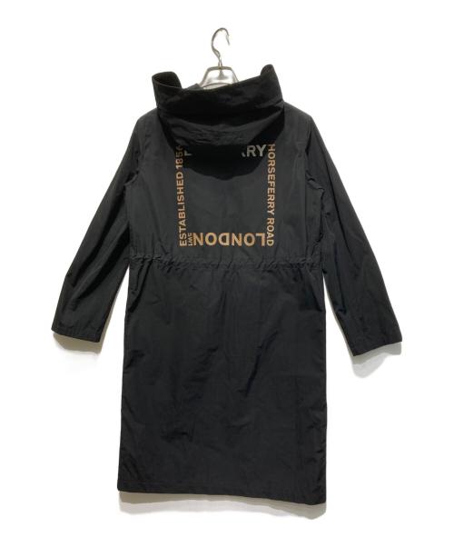 BURBERRY LONDON ENGLAND（バーバリー ロンドン イングランド）BURBERRY LONDON ENGLAND (バーバリー ロンドン イングランド) ホースフェリープリントジップアップコート ブラック サイズ:32の古着・服飾アイテム