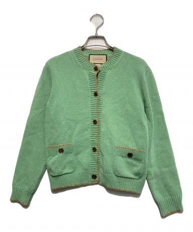 中古・古着通販】GUCCI (グッチ) ニットカーディガン グリーン サイズ