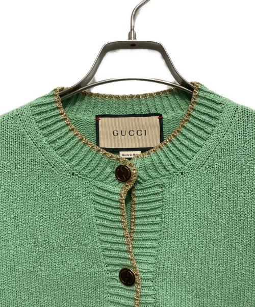 GUCCI（グッチ）GUCCI (グッチ) ニットカーディガン グリーン サイズ:XSの古着・服飾アイテム