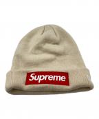 SUPREME×New Eraシュプリーム×ニューエラ）の古着「Box Logo Beanie/ボックス ロゴ ビーニー」｜ベージュ