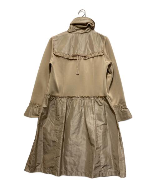 Super Beauty（スーパービューティ）Super Beauty (スーパービューティ) ンボールニット タフタ素材切替 レース使い コート ベージュ サイズ:40の古着・服飾アイテム