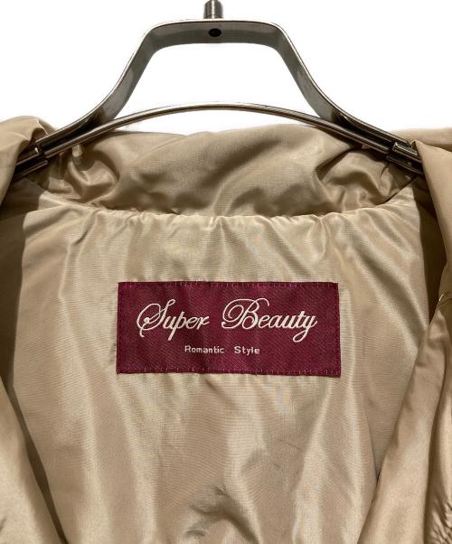 Super Beauty（スーパービューティ）Super Beauty (スーパービューティ) ンボールニット タフタ素材切替 レース使い コート ベージュ サイズ:40の古着・服飾アイテム