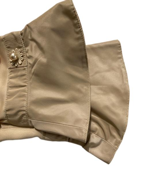 Super Beauty（スーパービューティ）Super Beauty (スーパービューティ) ンボールニット タフタ素材切替 レース使い コート ベージュ サイズ:40の古着・服飾アイテム