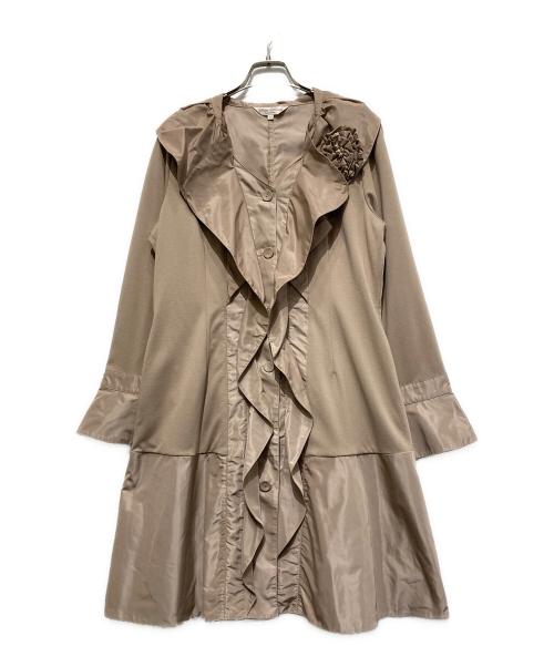 Super Beauty（スーパービューティ）Super Beauty (スーパービューティ) フリルロングコート ベージュ サイズ:42の古着・服飾アイテム