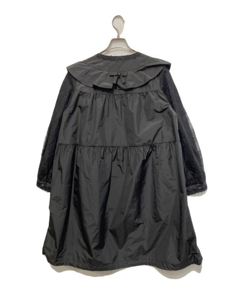 Super Beauty（スーパービューティ）Super Beauty (スーパービューティ) 袖レースデザインショルダー フリルコート ブラック サイズ:42 未使用品の古着・服飾アイテム