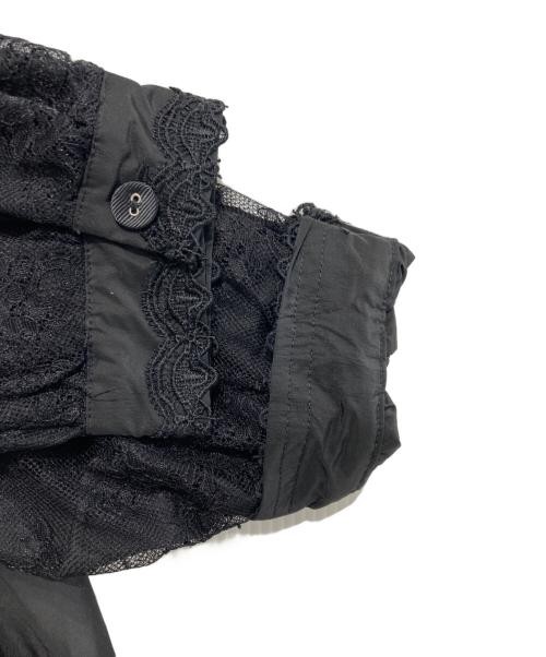 Super Beauty（スーパービューティ）Super Beauty (スーパービューティ) 袖レースデザインショルダー フリルコート ブラック サイズ:42 未使用品の古着・服飾アイテム