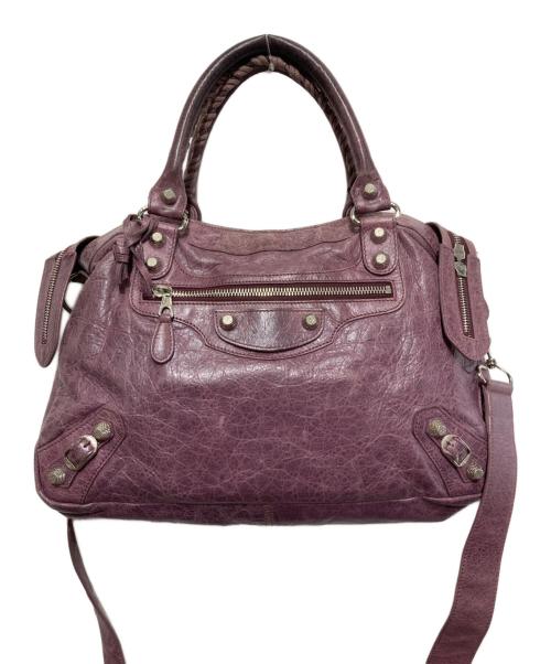 BALENCIAGA（バレンシアガ）BALENCIAGA (バレンシアガ) ザ ジャイアント タウン ハンドバッグ パープルの古着・服飾アイテム