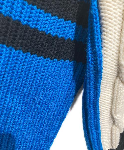 GUCCI（グッチ）GUCCI (グッチ) adidas (アディダス) ロゴ刺繍ニット ホワイト×ブルー サイズ:XLの古着・服飾アイテム