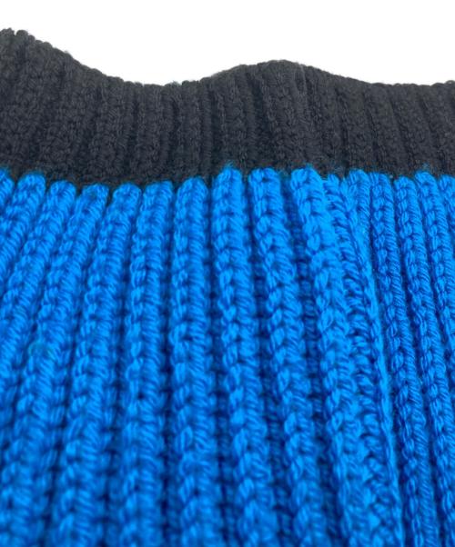 GUCCI（グッチ）GUCCI (グッチ) adidas (アディダス) ロゴ刺繍ニット ホワイト×ブルー サイズ:XLの古着・服飾アイテム