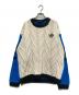 GUCCI（グッチ）の古着「ロゴ刺繍ニット」｜ホワイト×ブルー