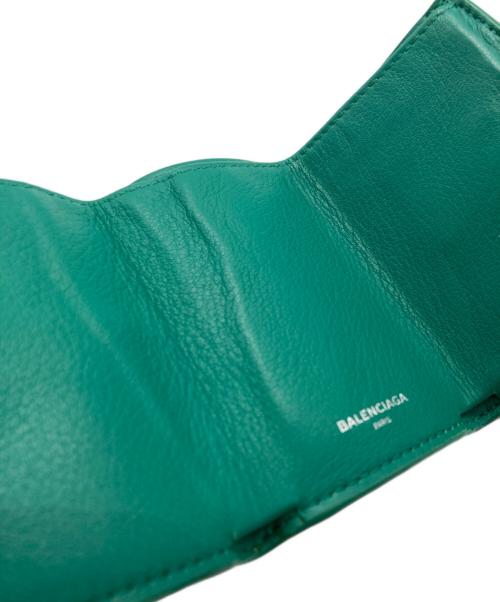 BALENCIAGA（バレンシアガ）BALENCIAGA (バレンシアガ) PAPER ZA MINI WALLET グリーンの古着・服飾アイテム