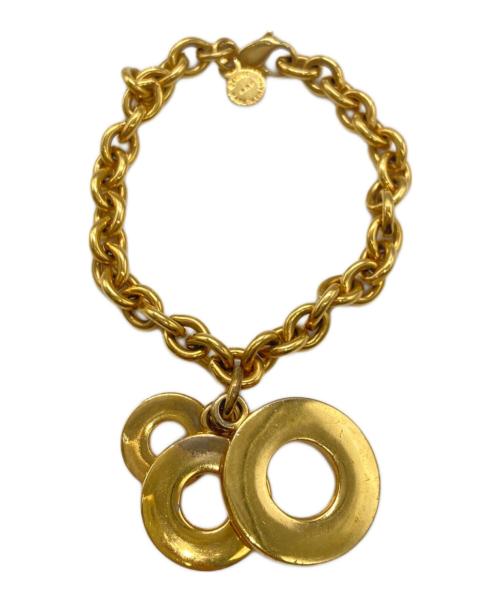 CELINE（セリーヌ）CELINE (セリーヌ) 3連サークルロゴブレスレット ゴールドの古着・服飾アイテム