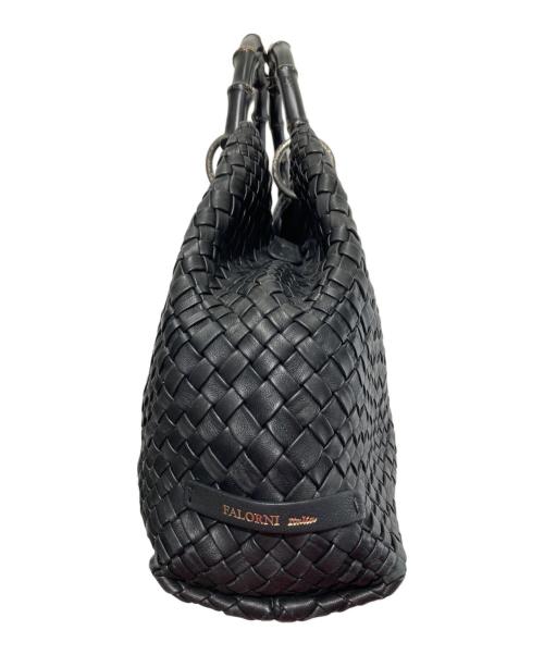 FALORNI（ファロルニ）FALORNI (ファロルニ) イントレチャートレザーバッグ ブラックの古着・服飾アイテム