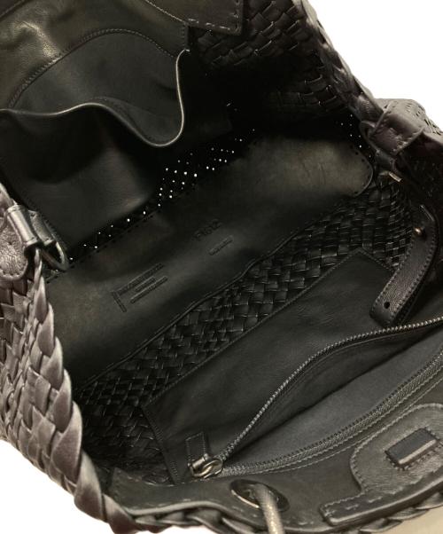 FALORNI（ファロルニ）FALORNI (ファロルニ) イントレチャートレザーバッグ ブラックの古着・服飾アイテム