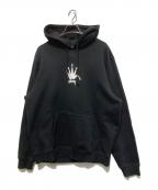 stussyステューシー）の古着「クラウンロゴプリントパーカー」｜ブラック