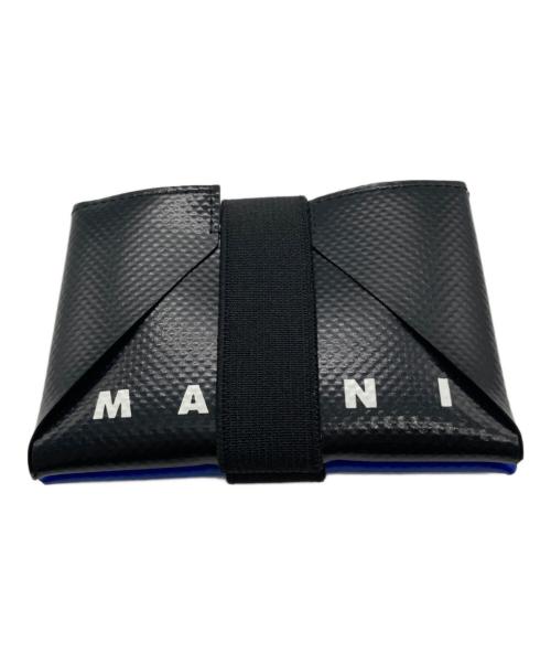 MARNI（マルニ）MARNI (マルニ) カードケース ブラック×ブルーの古着・服飾アイテム