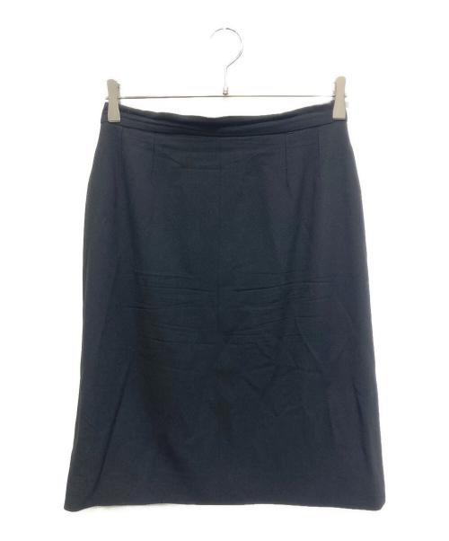CHANEL（シャネル）CHANEL (シャネル) ココマークボタンひざ丈スカート ブラック サイズ:40の古着・服飾アイテム