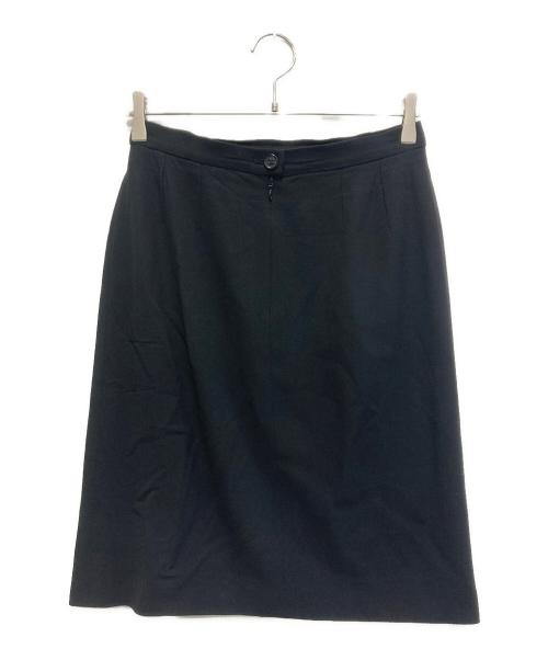 CHANEL（シャネル）CHANEL (シャネル) ココマークボタンひざ丈スカート ブラック サイズ:40の古着・服飾アイテム