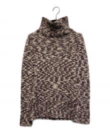 CELINE（セリーヌ）の古着「ハイネックニット」｜パープル×ベージュ