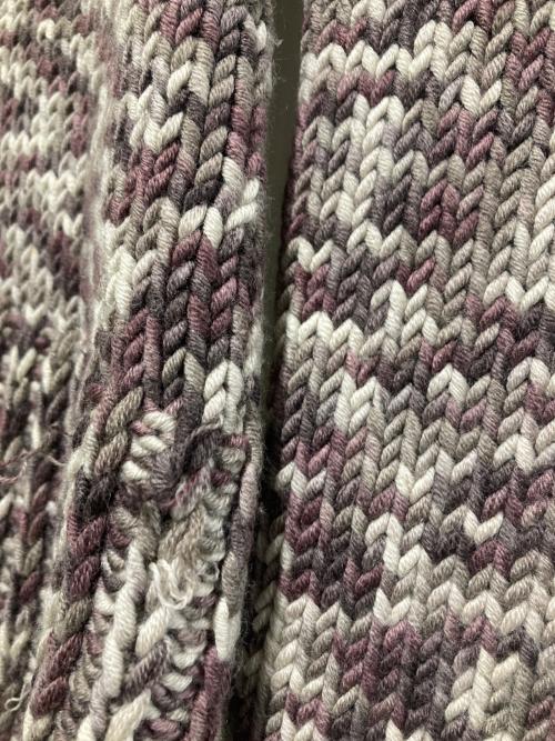 CELINE（セリーヌ）CELINE (セリーヌ) ハイネックニット パープル×ベージュ サイズ:Sの古着・服飾アイテム