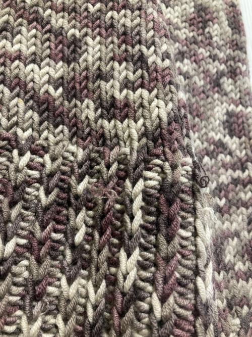 CELINE（セリーヌ）CELINE (セリーヌ) ハイネックニット パープル×ベージュ サイズ:Sの古着・服飾アイテム