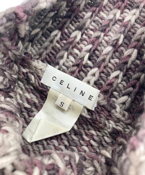 CELINE（セリーヌ）CELINE (セリーヌ) ハイネックニット パープル×ベージュ サイズ:Sの古着・服飾アイテム