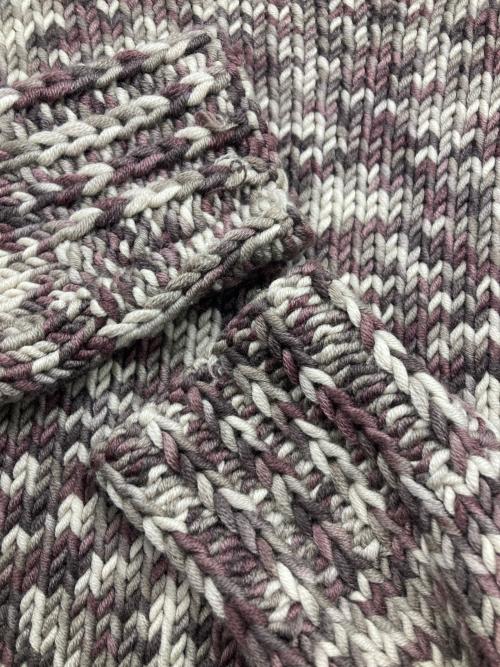 CELINE（セリーヌ）CELINE (セリーヌ) ハイネックニット パープル×ベージュ サイズ:Sの古着・服飾アイテム