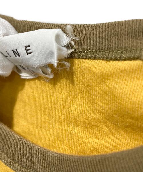 CELINE（セリーヌ）CELINE (セリーヌ) スタッズラグランTシャツ イエロー×ベージュ サイズ:Mの古着・服飾アイテム