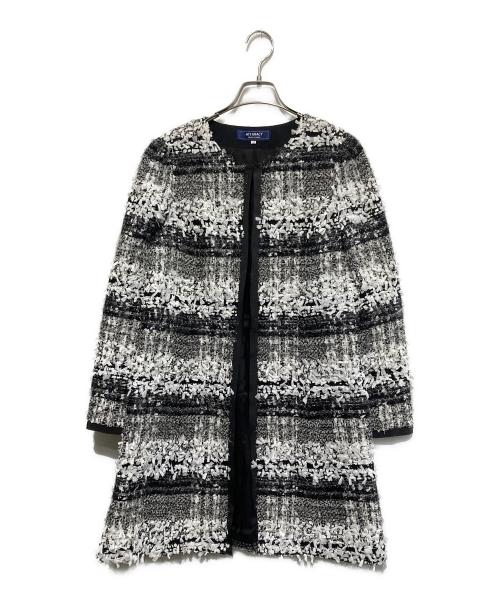 M'S GRACY（エムズグレイシー）M'S GRACY (エムズグレイシー) リボン付ツイードコート ホワイト サイズ:40 未使用品の古着・服飾アイテム